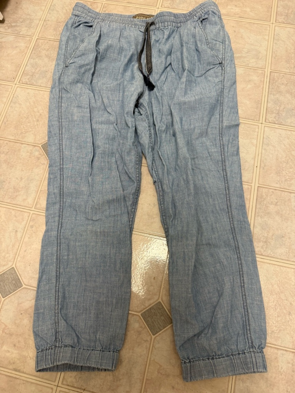 Light Blue Drawstring Jogger Pants